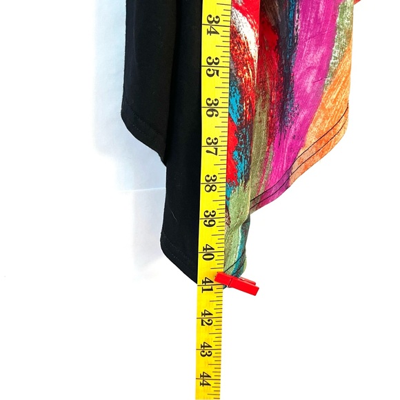 MISCHA Women’s Asymmetrical Blouse Black Multi Colored - Picture 9 of 10